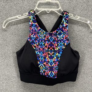 TYR Sports Bra Womens Small 4 6 Black‎ Carnivale Amira Active Swim Top New